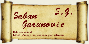 Šaban Garunović vizit kartica